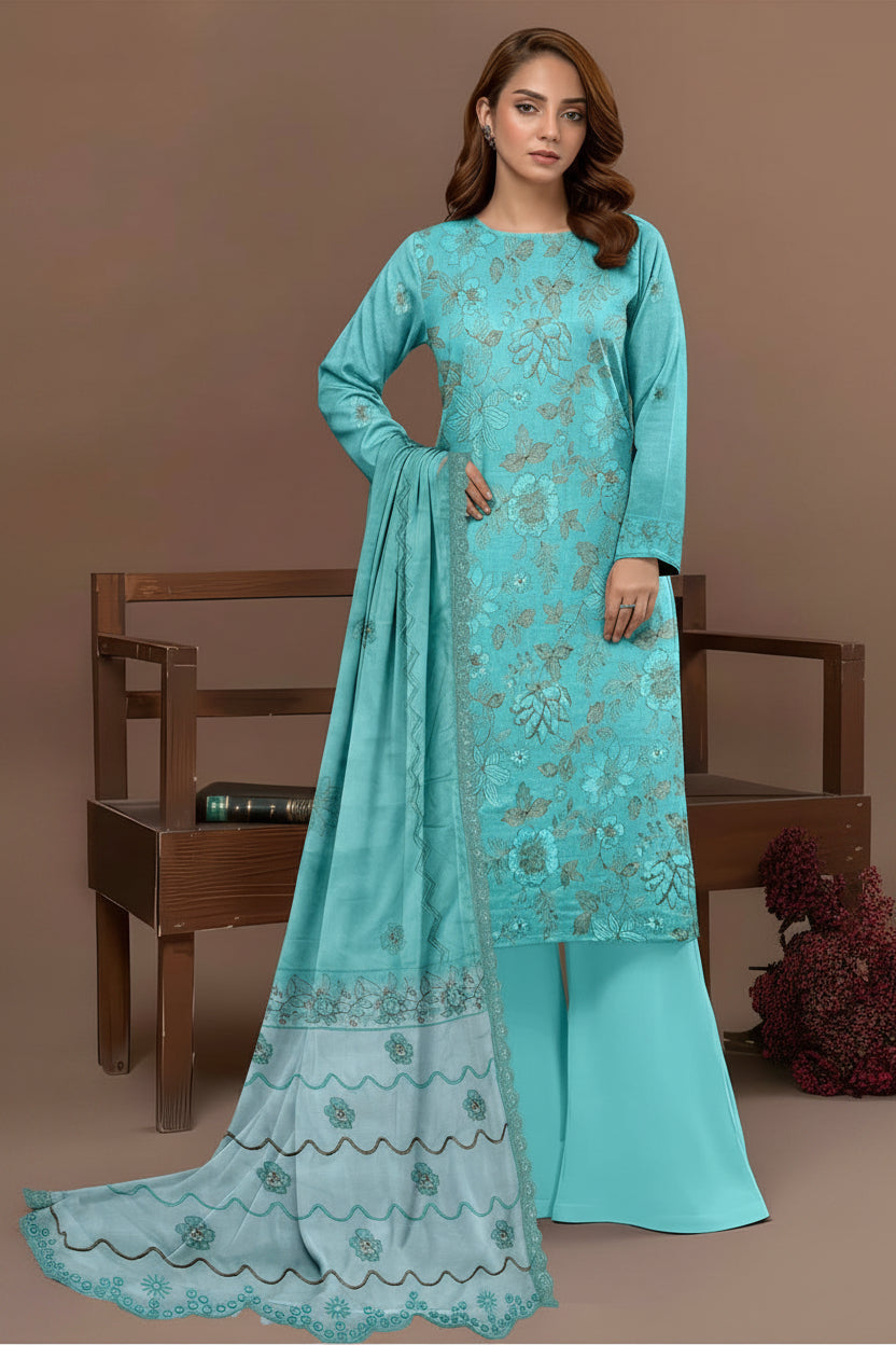 Embroidered Lawn Unstitched 3PC with Embroidered Ready to wear Dupatta