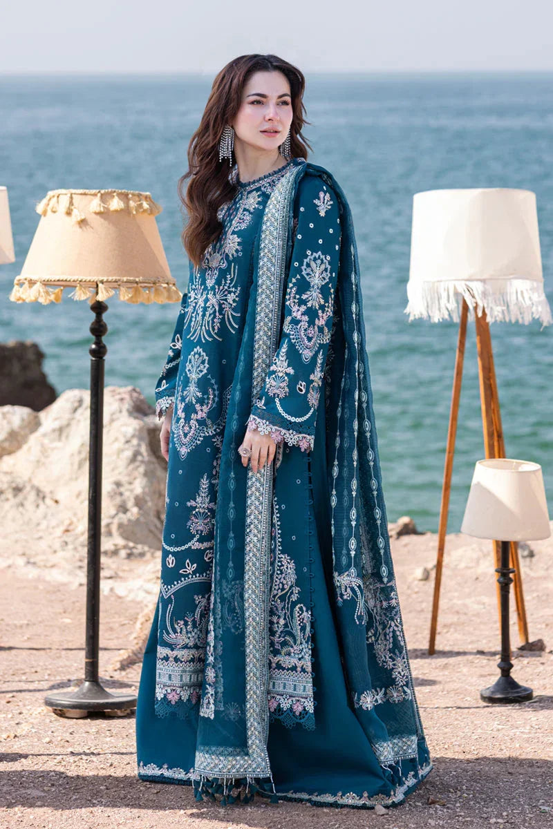 Qalamkar Sahil Embroidered Luxury Lawn Unstitched 3Pc Suit