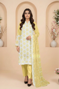 Full Chikankari Embroidered Lawn Unstitched 3pc with Embroidered Bamber Chiffon Dupatta