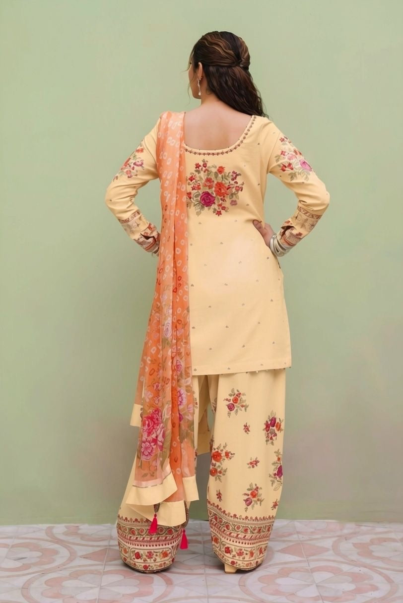 Zara Shahjahan-Embroidered Unstitched Lawn 3 PC with Embroidered Trouser