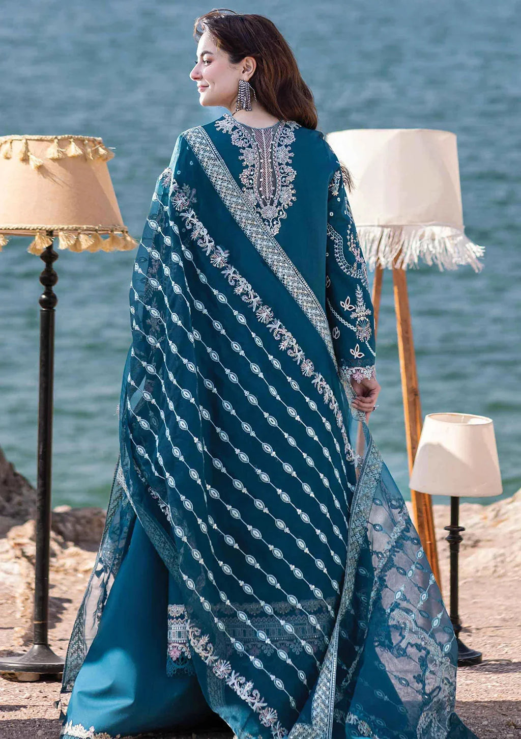 Qalamkar Sahil Embroidered Luxury Lawn Unstitched 3Pc Suit