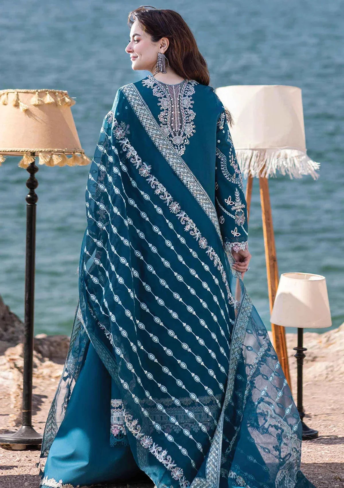 Qalamkar Sahil Embroidered Luxury Lawn Unstitched 3Pc Suit