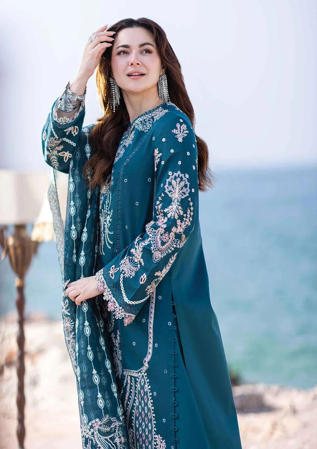 Qalamkar Sahil Embroidered Luxury Lawn Unstitched 3Pc Suit