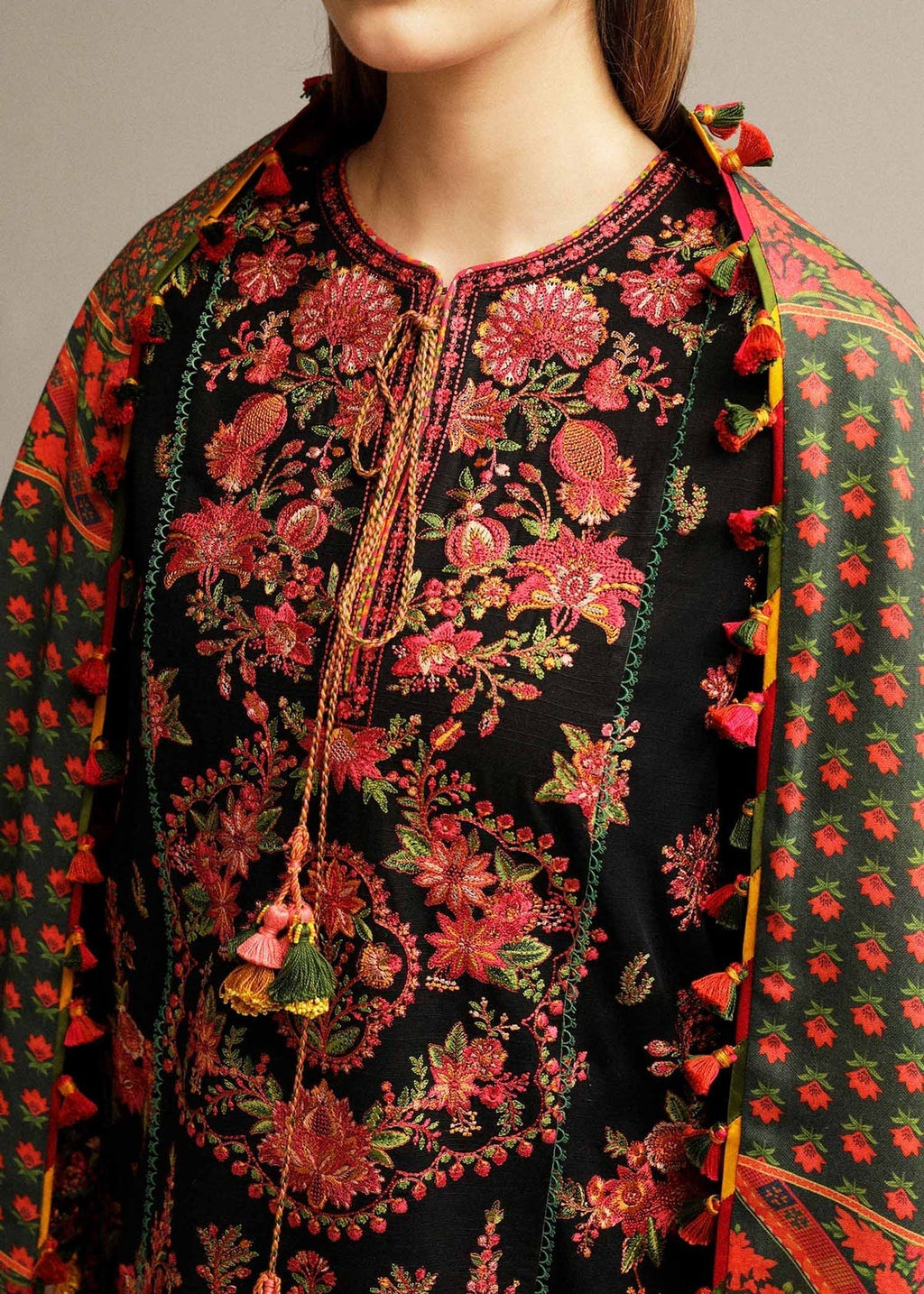 Hussain Rehar Unstitched Embroidered Lawn 3Pc