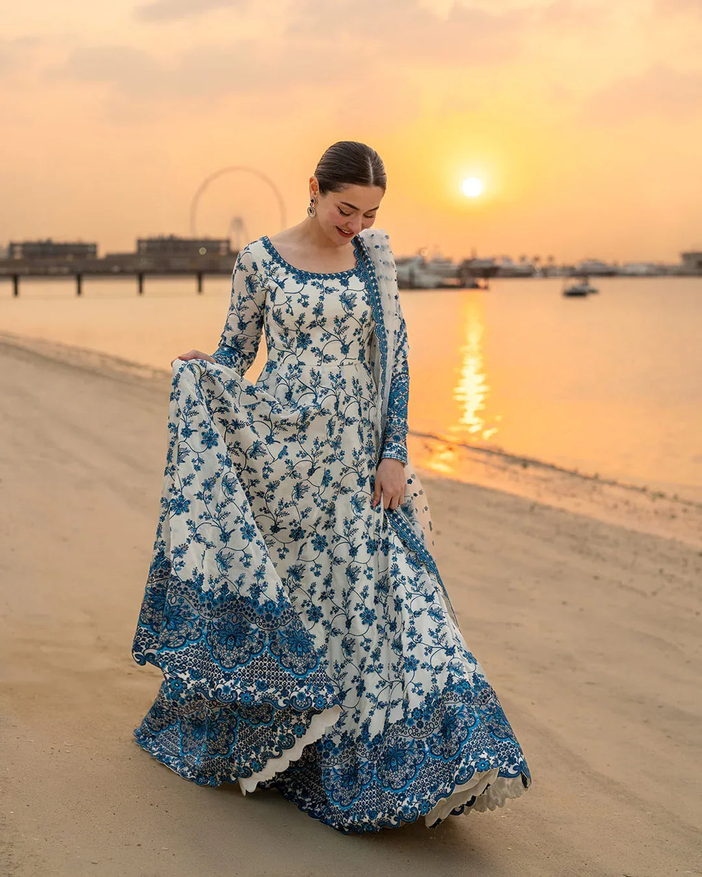 Faiza Saqlain-Embroidered Luxury Lawn Unstitched 3pc with Embroidered Ready to wear Organza Dupatta