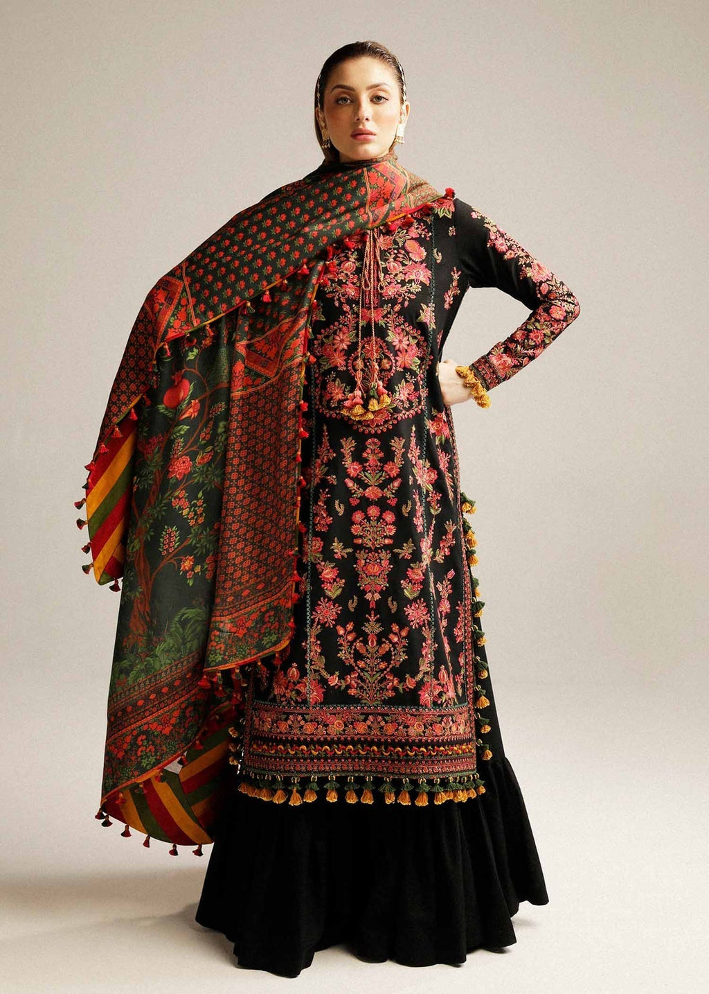 Hussain Rehar Unstitched Embroidered Lawn 3Pc