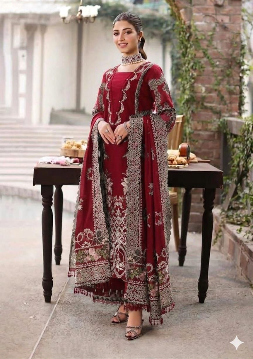 3 Piece - Unstitched Fully Embroidered Preminum Lawn Fabric