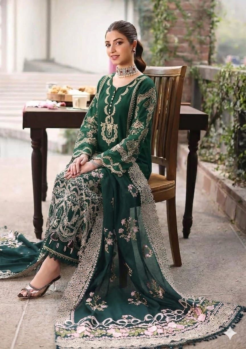 3 Piece - Unstitched Fully Embroidered Preminum Lawn Fabric