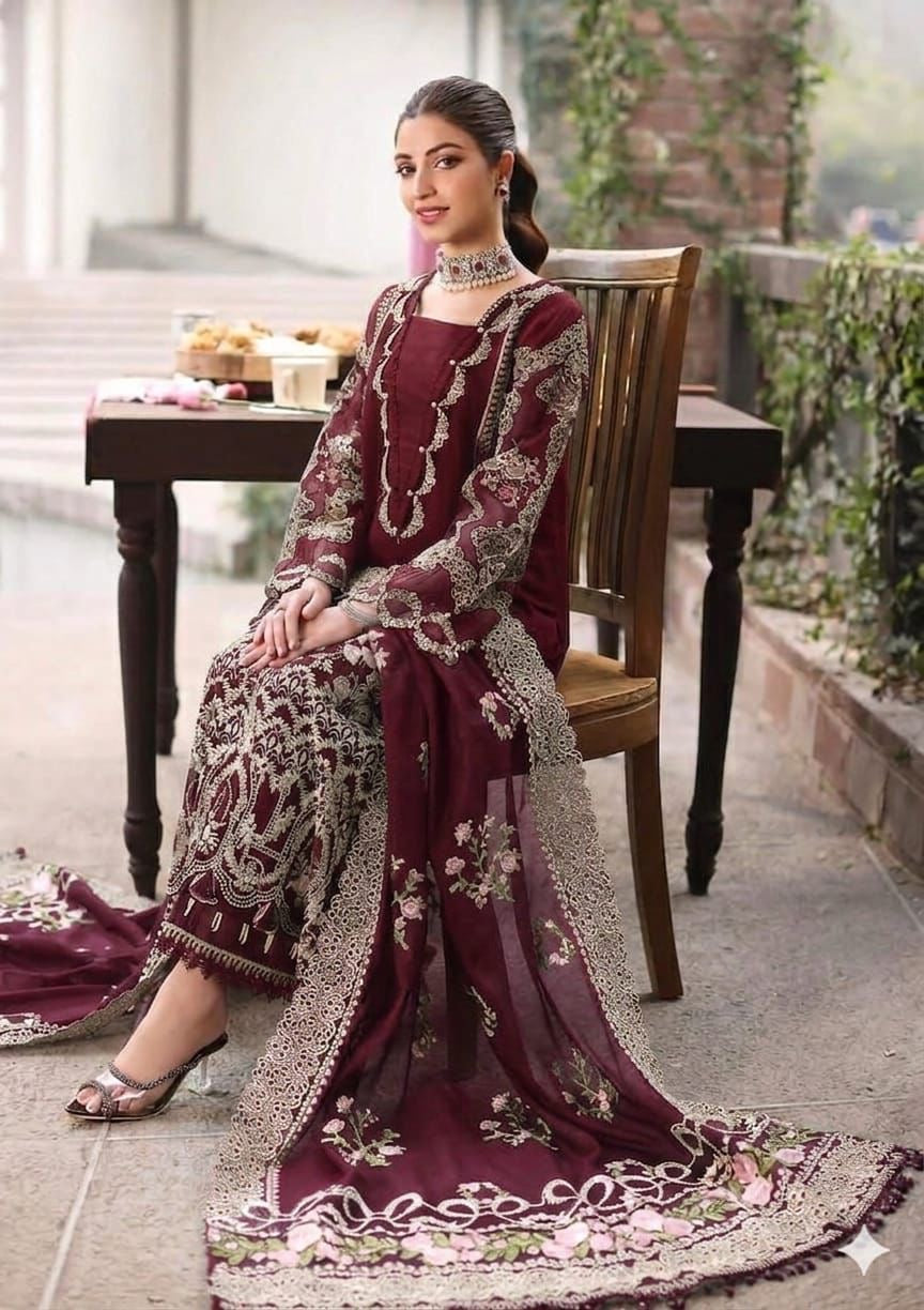 3 Piece - Unstitched Fully Embroidered Preminum Lawn Fabric