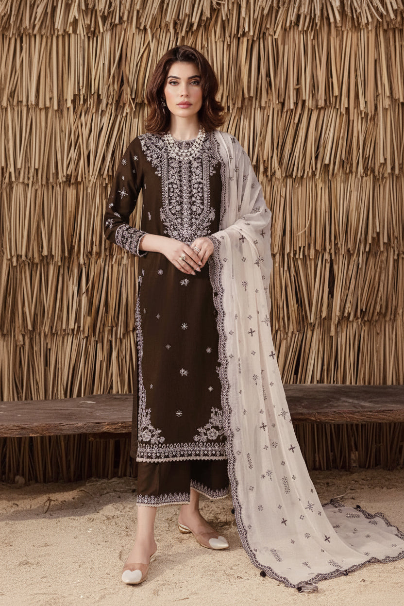Embroidered Lawn Unstitched 3PC with Digital Printed Voil Lawn Dupatta