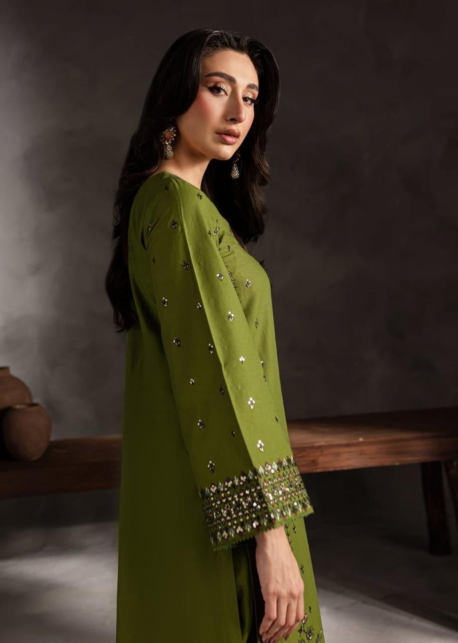 Batik - Sequence Embroidered Lawn Unstitched 3PC with Ready to wear Sequence Embroidered Bamber Chiffon Dupatta