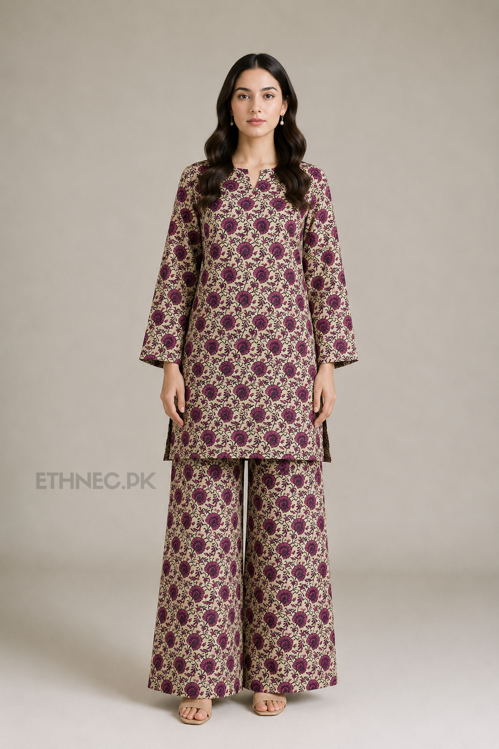 2-Piece Printed Khaddar Suit | Shirt & Trouser
