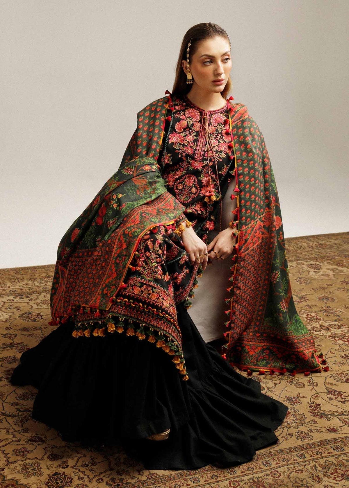 Hussain Rehar Unstitched Embroidered Lawn 3Pc