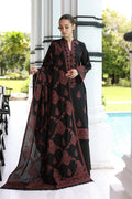 Bareez’e-Heavy Embroidered Lawn Unstitched 3PC Suit with Full Embroidered Bamber Chiffon Dupatta