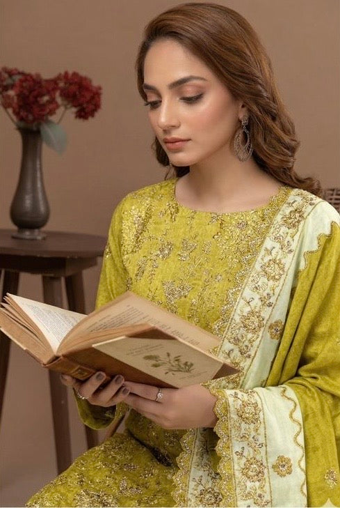 Embroidered Lawn Unstitched 3PC with Embroidered Ready to wear Dupatta