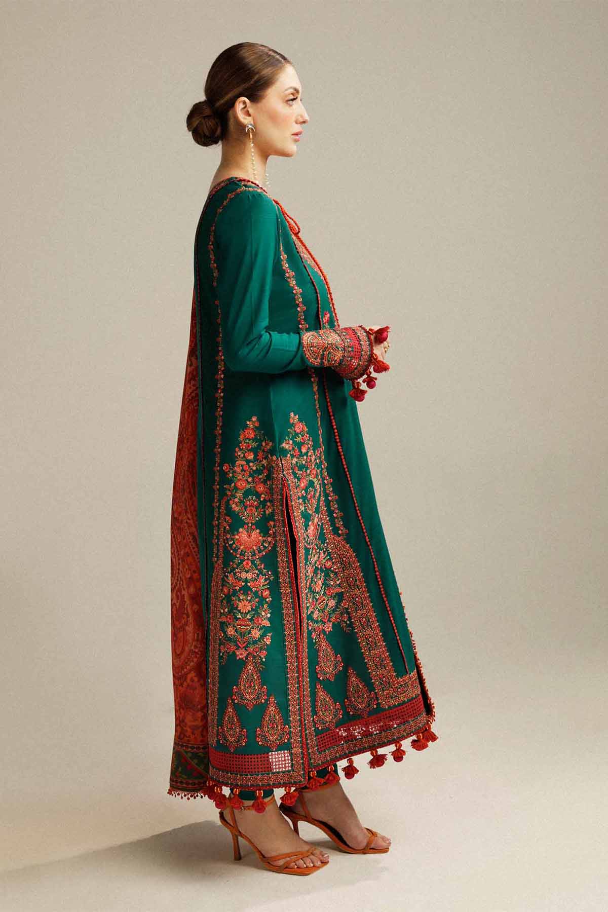 HUSSAIN REHAR- EMBROIDERED Lawn Unstitched 3PC with Courtal Printed Dupatta