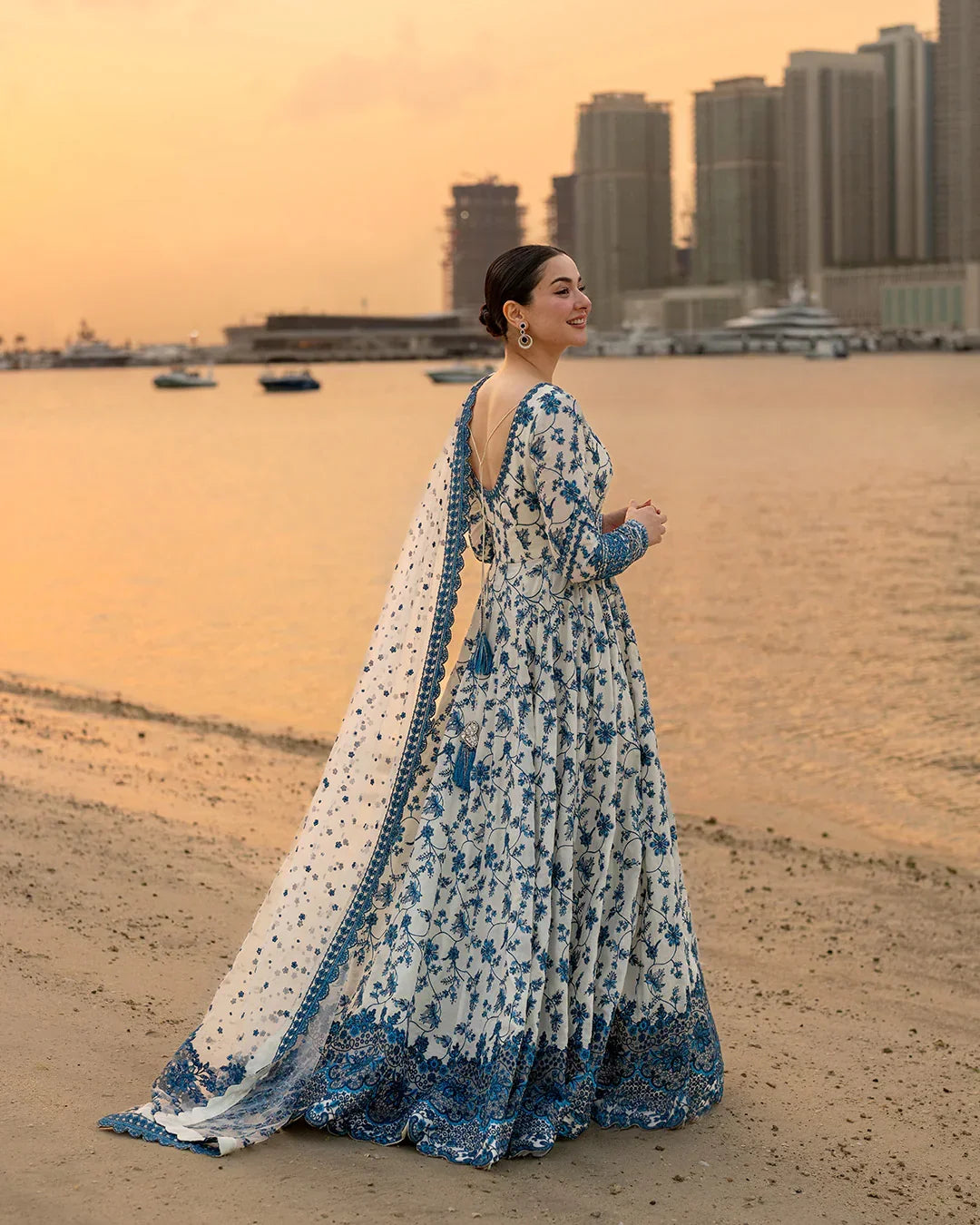 Faiza Saqlain-Embroidered Luxury Lawn Unstitched 3pc with Embroidered Ready to wear Organza Dupatta