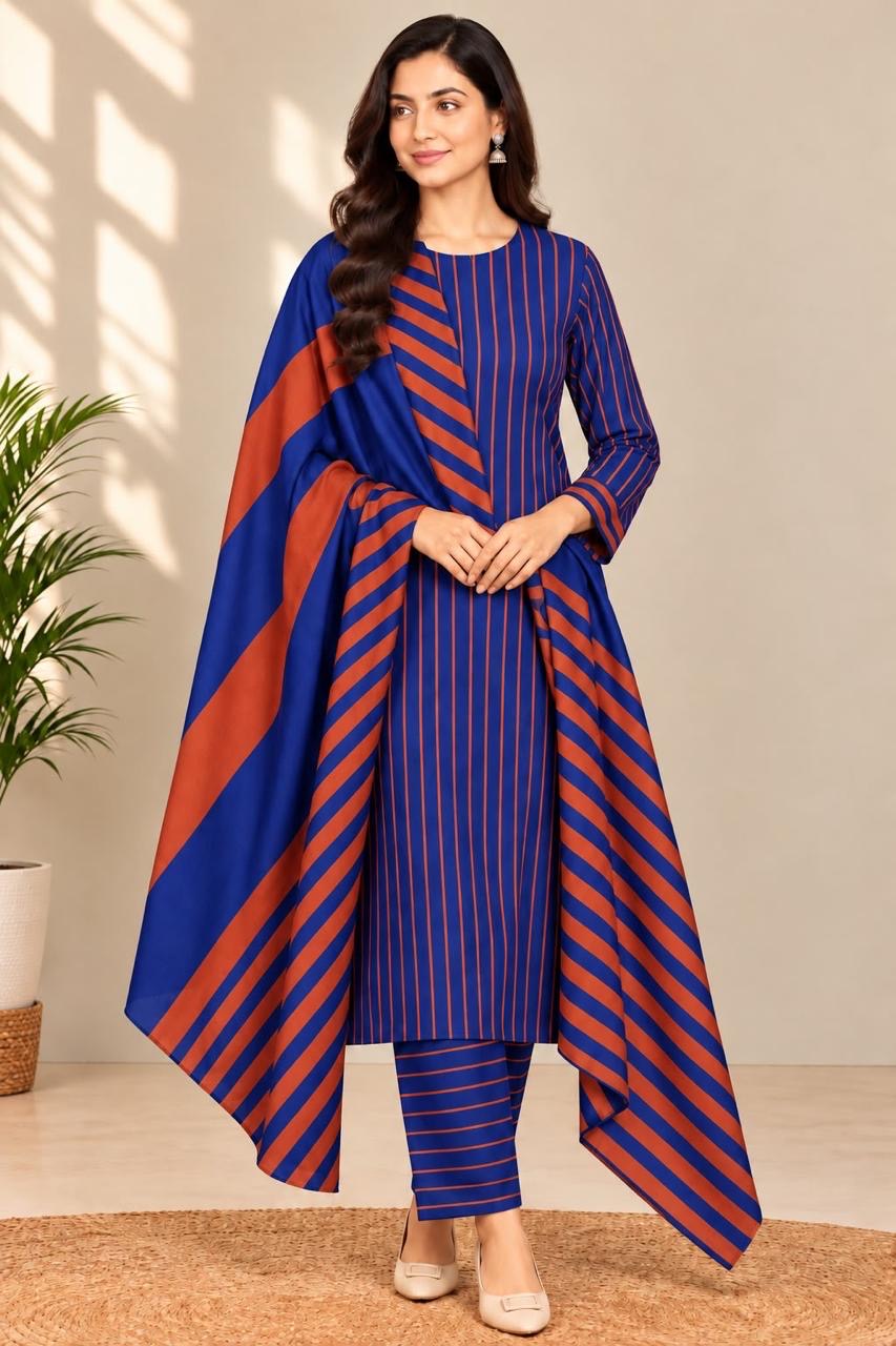 WINTER MARINA 3PC SUIT – Premium Striped Susi Winter Collection 2026