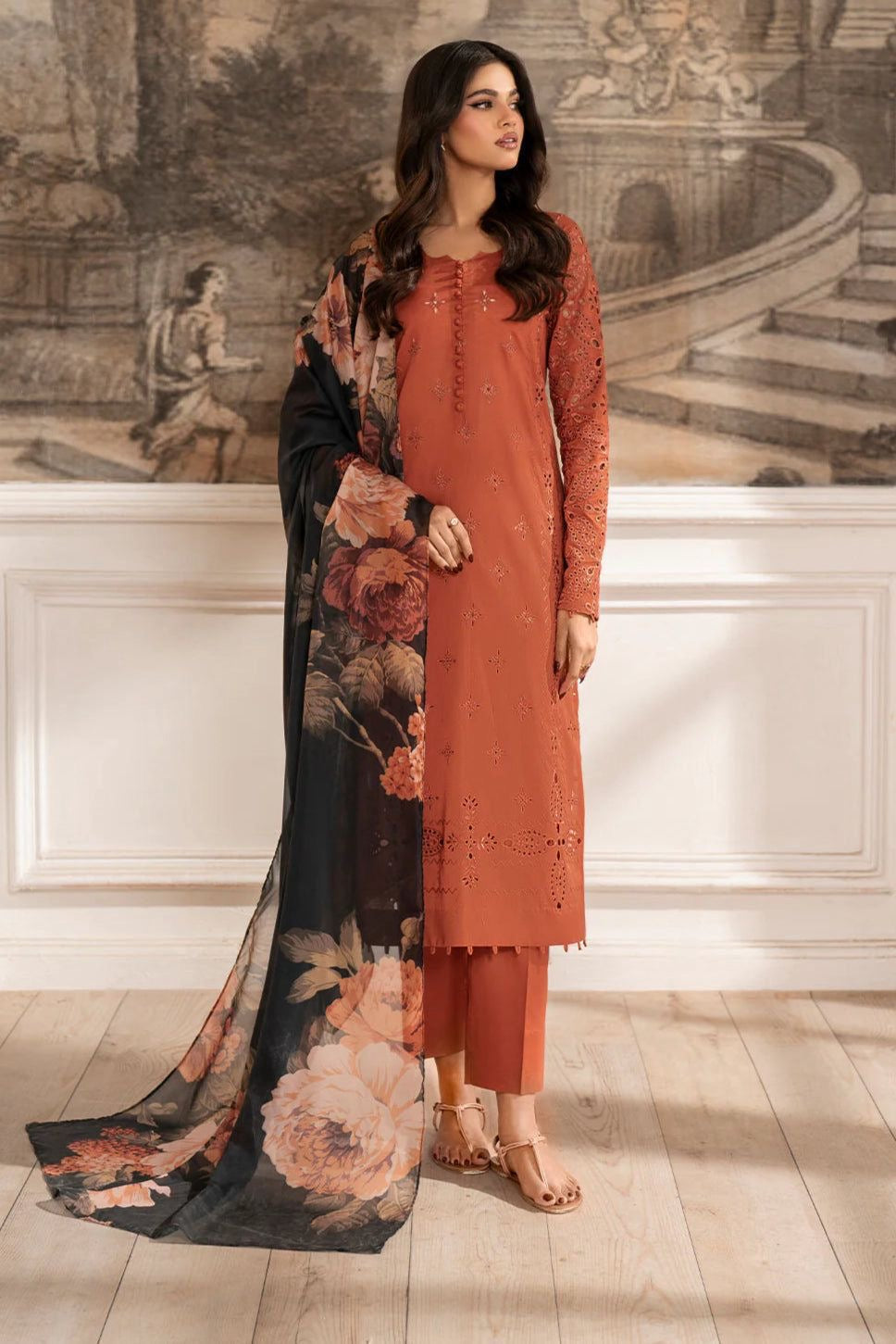 Chikenkari Embroidered Lawn Unstitched 3PC