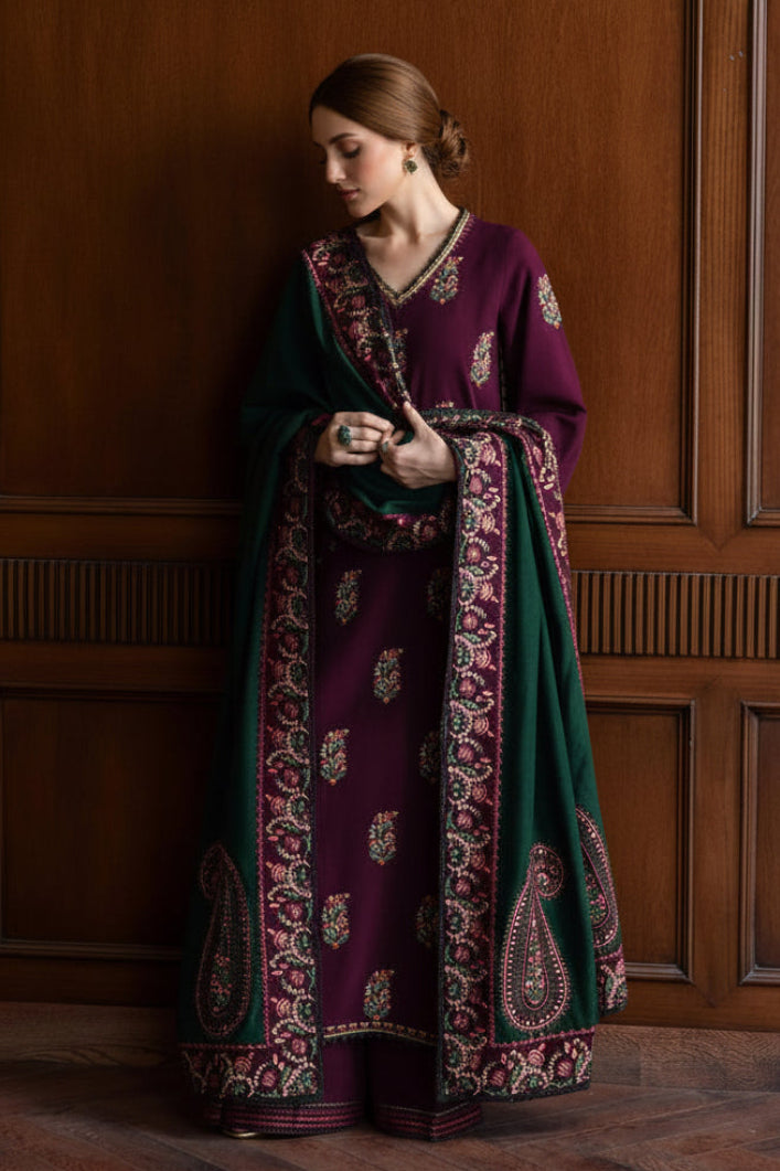 BATIK-Embroidered Lawn Unstitched 3PC with ready to wear Embroidered Khadi Net Dupatta