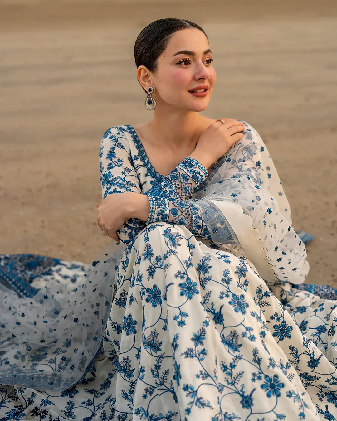 Faiza Saqlain-Embroidered Luxury Lawn Unstitched 3pc with Embroidered Ready to wear Organza Dupatta