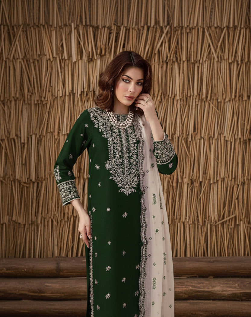 Embroidered Lawn Unstitched 3PC with Digital Printed Voil Lawn Dupatta