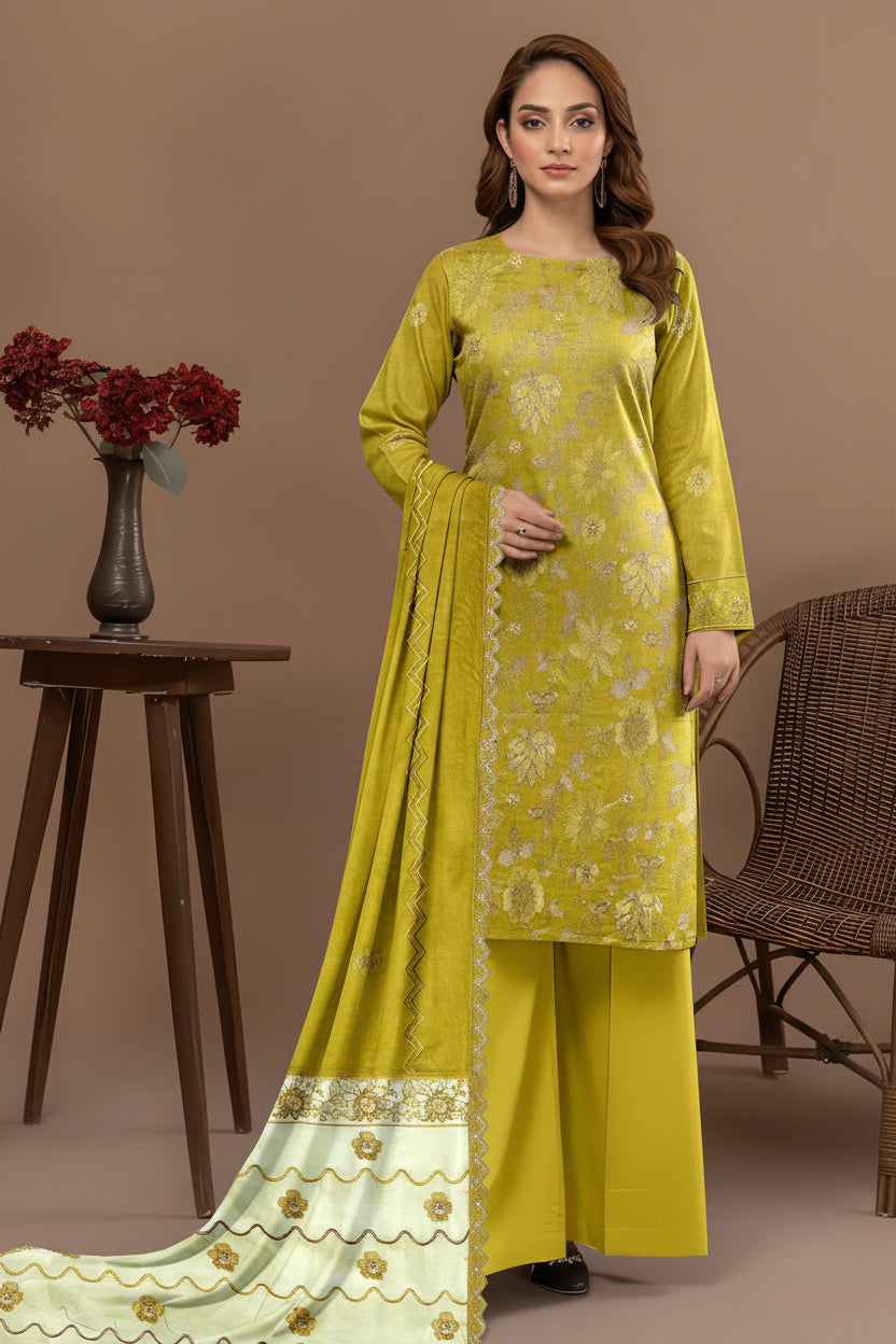 Embroidered Lawn Unstitched 3PC with Embroidered Ready to wear Dupatta