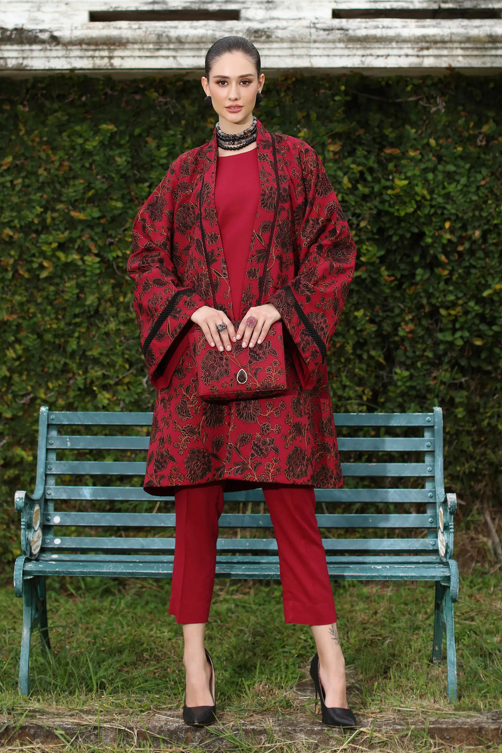 Bareeze-Lawn 3 Pcs All Over Embroidered Unstitched Suit With Embroidered Chiffon Dupatta