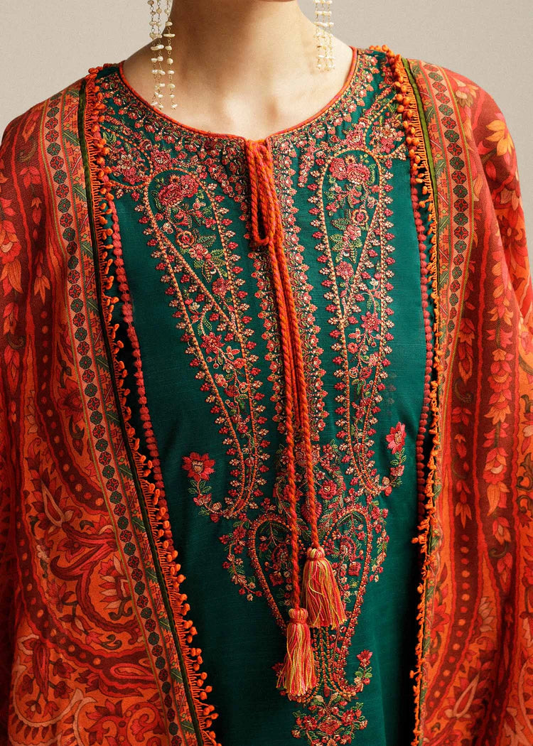HUSSAIN REHAR- EMBROIDERED Lawn Unstitched 3PC with Courtal Printed Dupatta