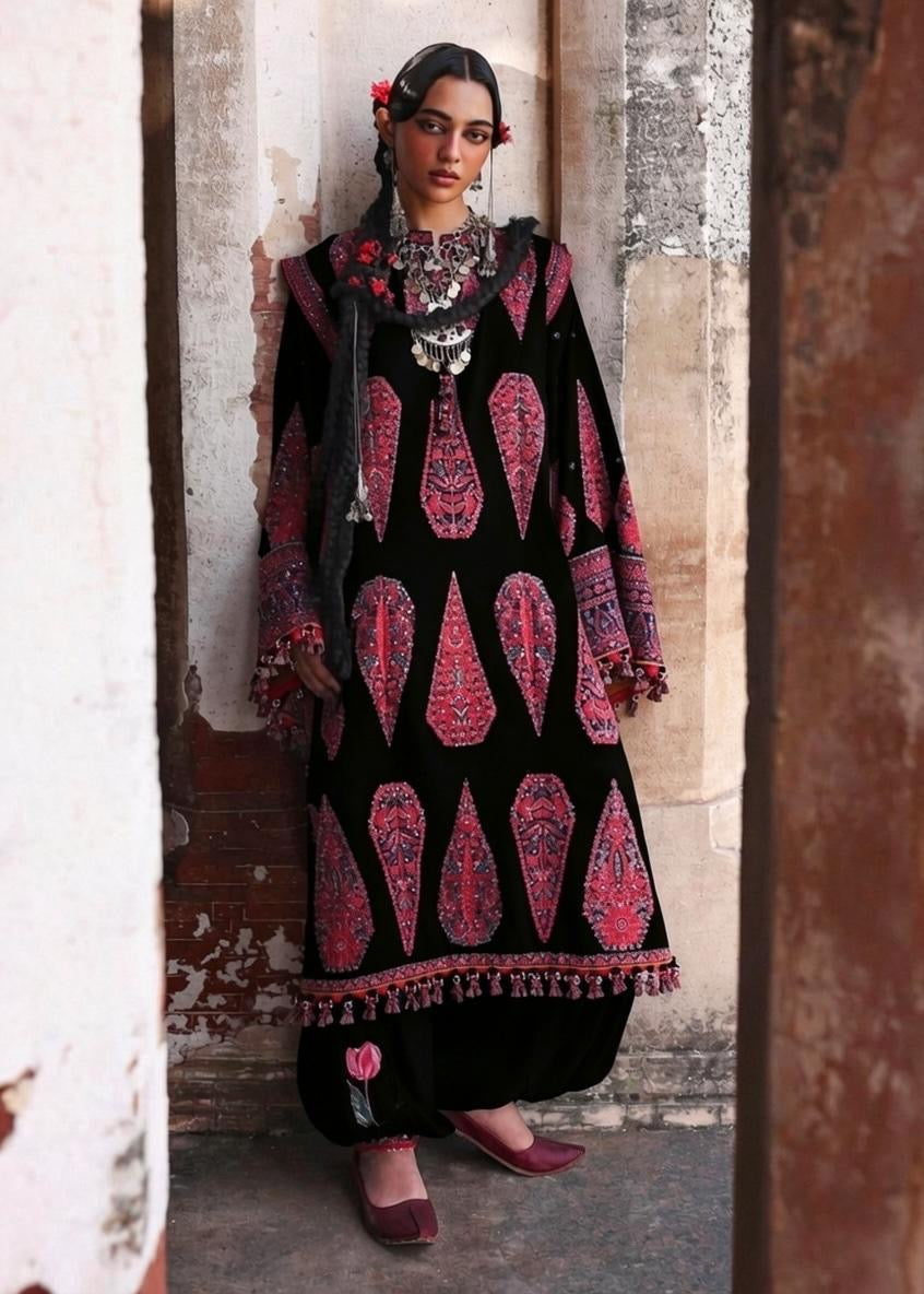 Hussain Rehar-Embroidered Lawn Unstitched 3PC with Embroidered Dupatta