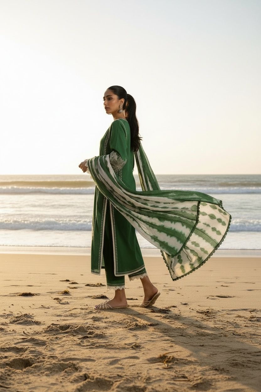 Embroidered Lawn Unstitched 3PC with Digital Printed Dupatta