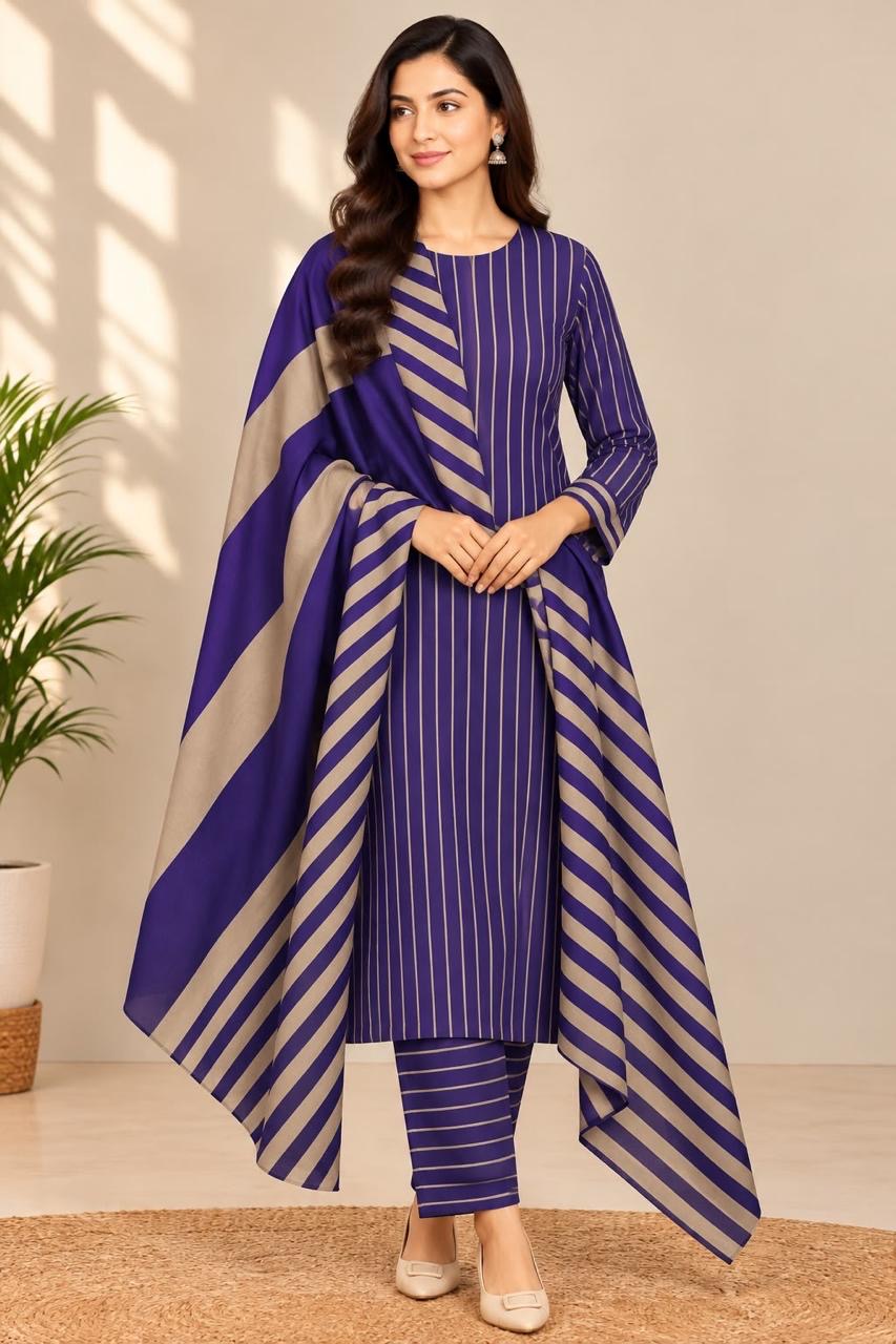 WINTER MARINA 3PC SUIT – Premium Striped Susi Winter Collection 2026