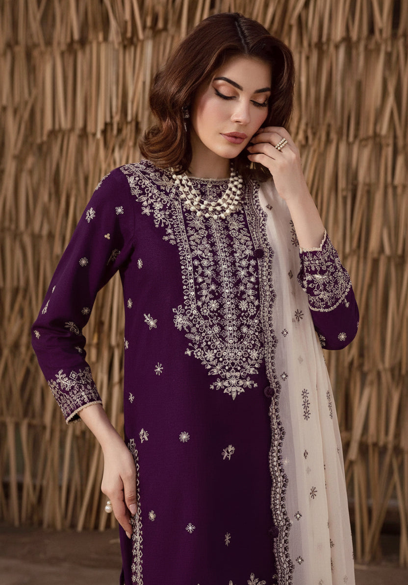 Embroidered Lawn Unstitched 3PC with Digital Printed Voil Lawn Dupatta