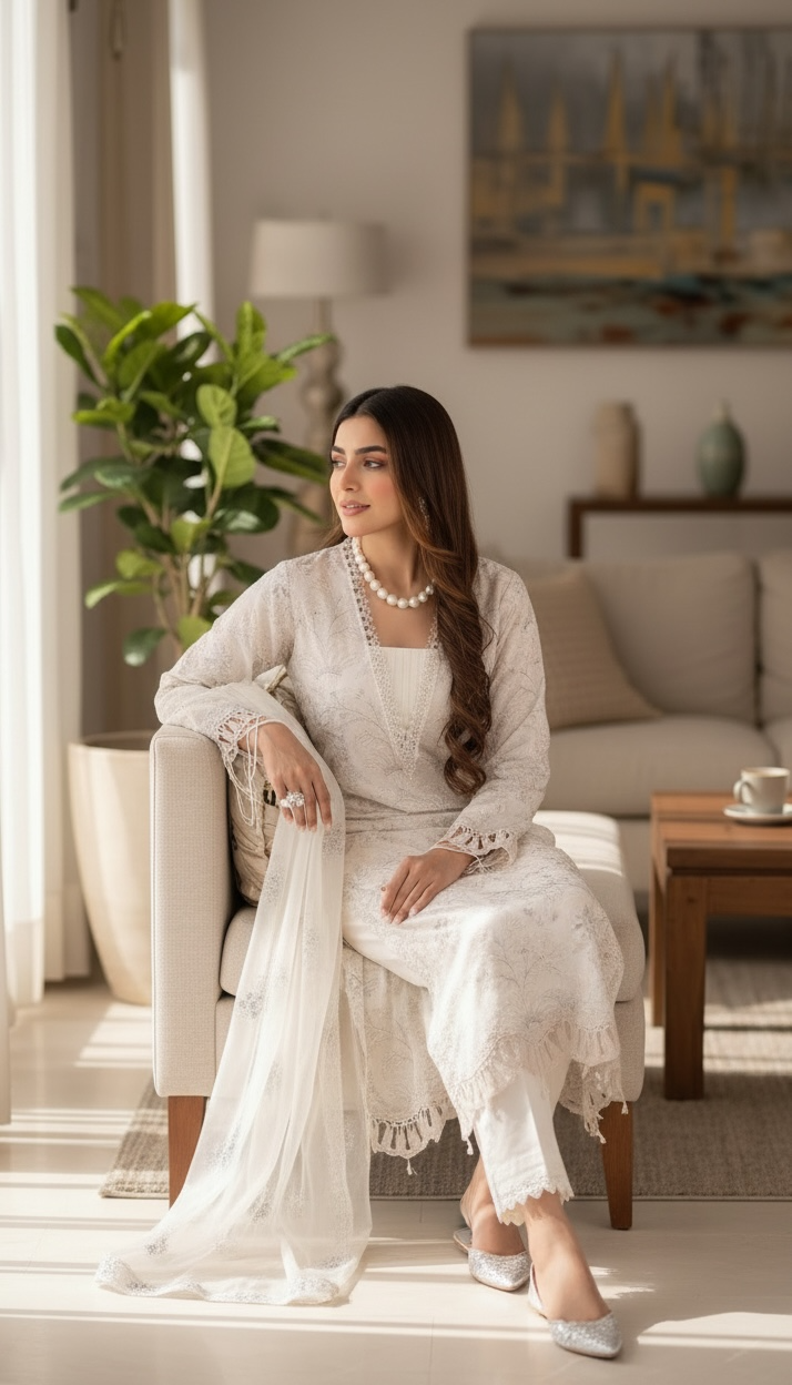 Bareeze-Lawn 3 Pcs | All Over Embroidered