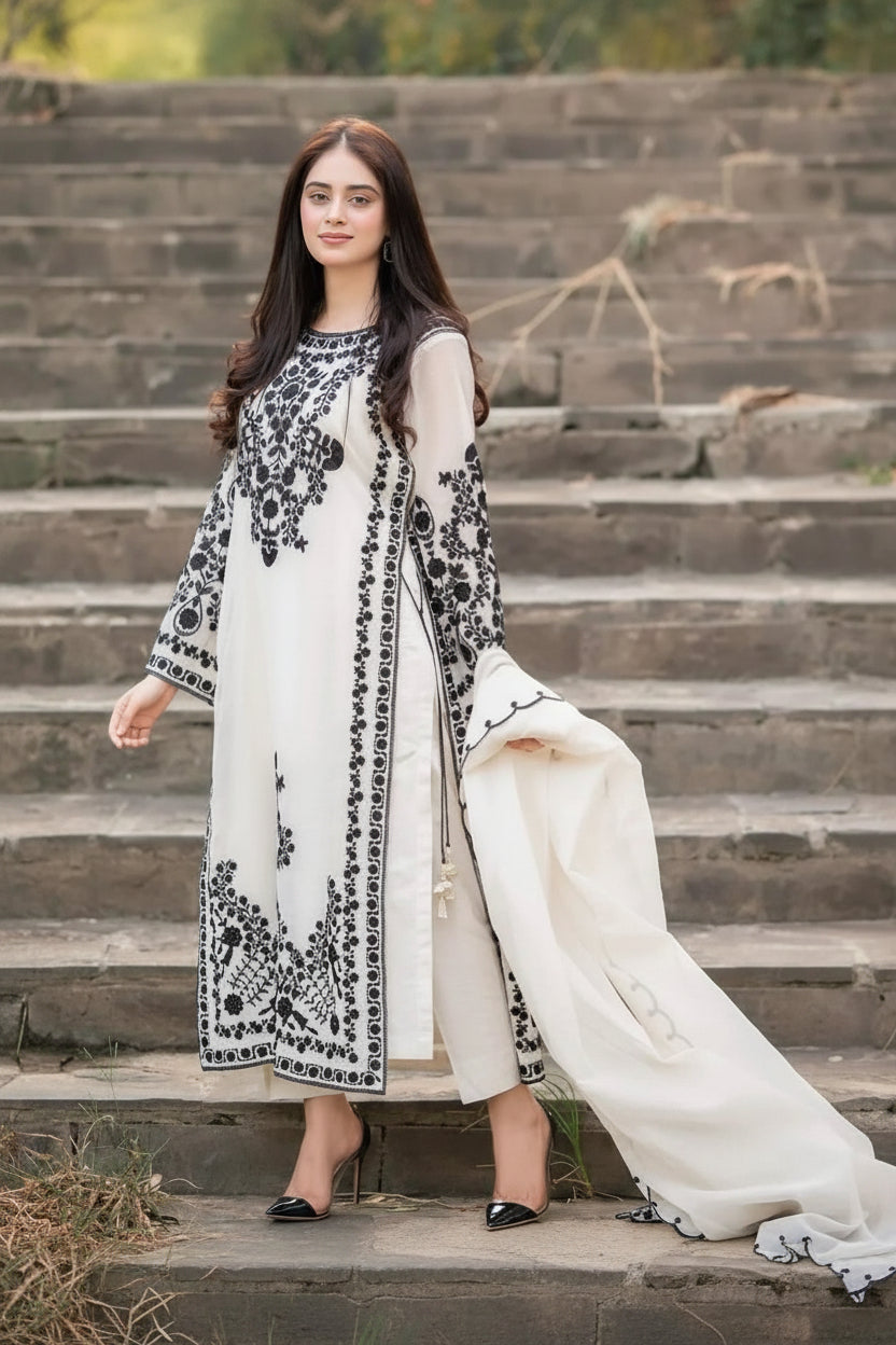 Omal by Komal-Embroidered Lawn Unstitched 3PC