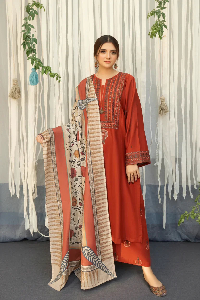 URGE-Embroidered Lawn Unstitched 3PC with Embroidered Trouser