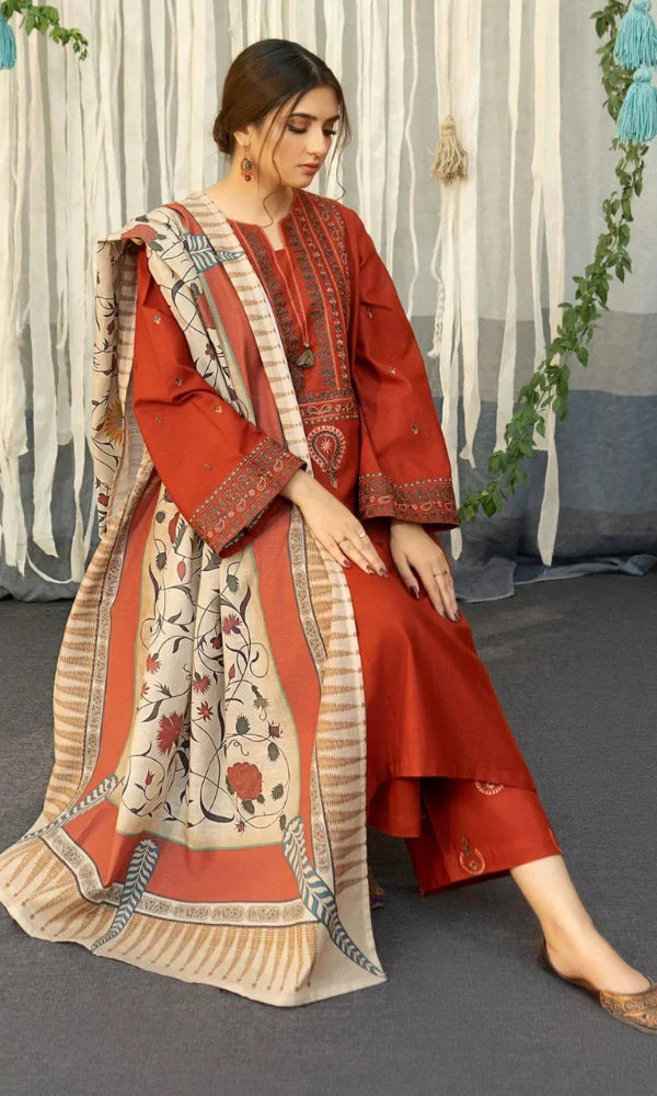 URGE-Embroidered Lawn Unstitched 3PC with Embroidered Trouser