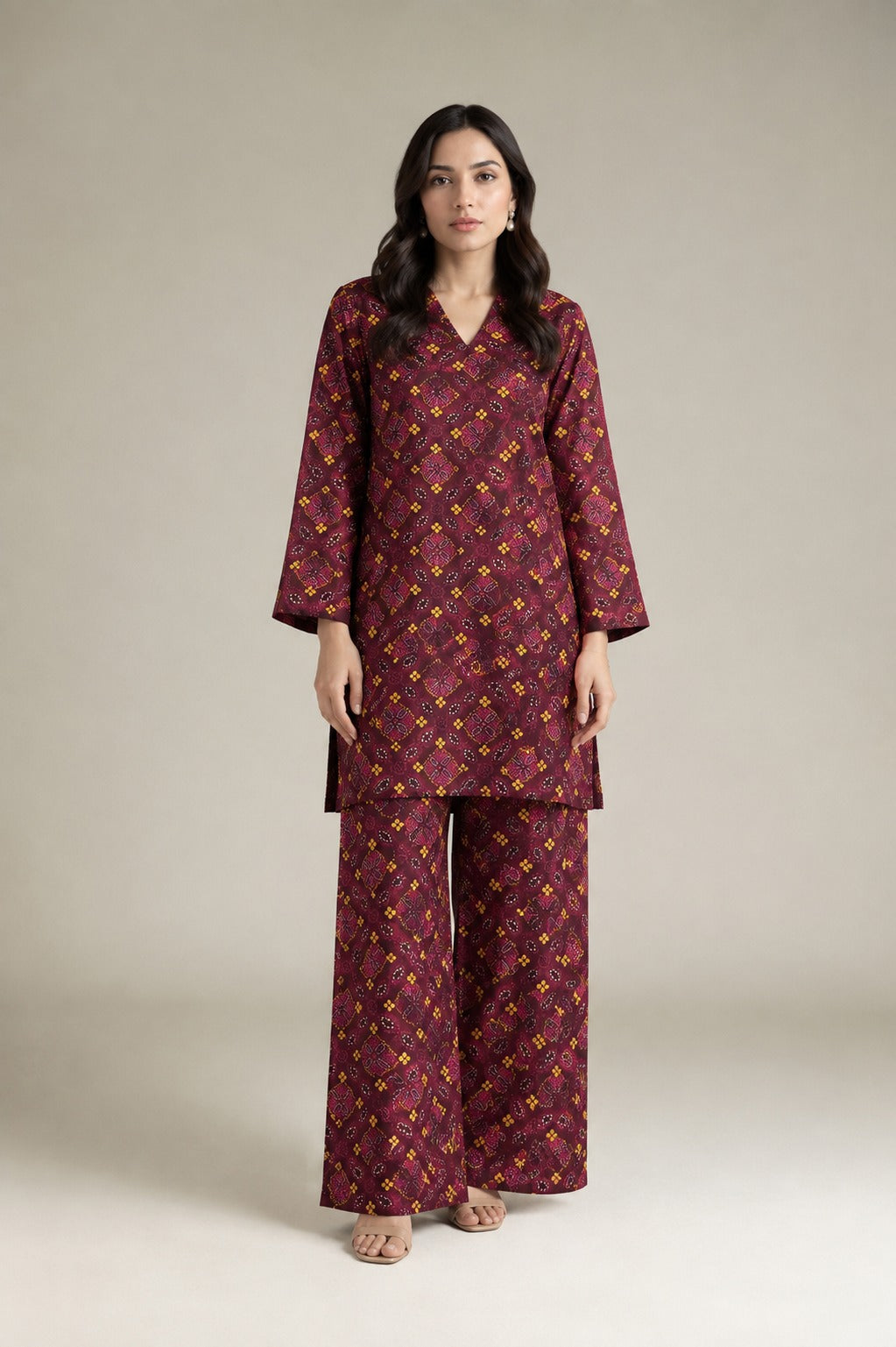 2-Piece Printed Khaddar Suit | Shirt & Trouser