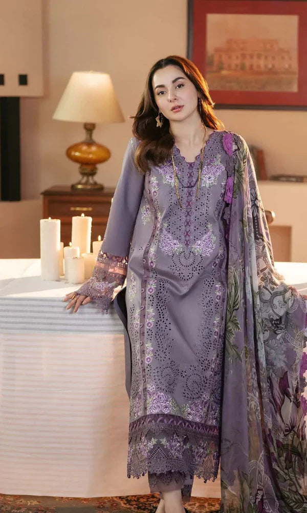 3 Piece - Unstitched Fully Embroidered Lawn Fabric